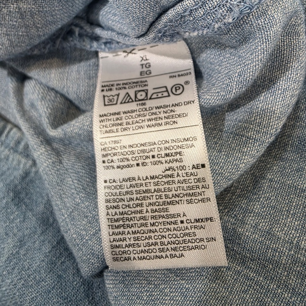 Old Navy Womens Shirt Dress Size XL Chambray Blue Coastal Euro Summer - Picture 8 of 8